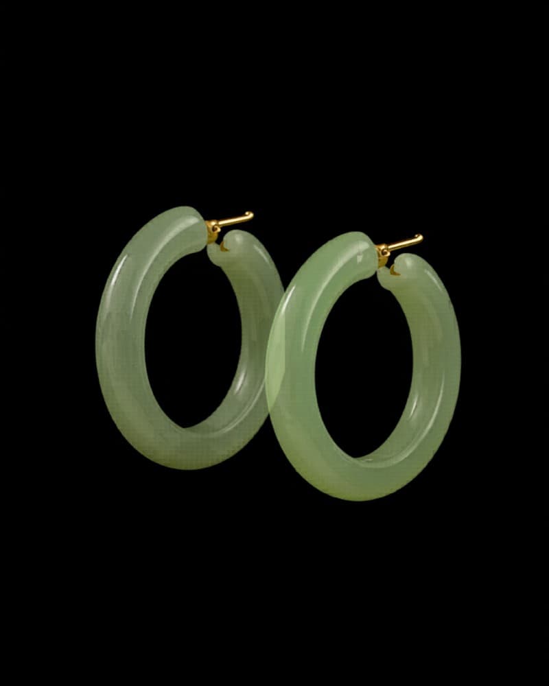 Jade Hoop Earrings